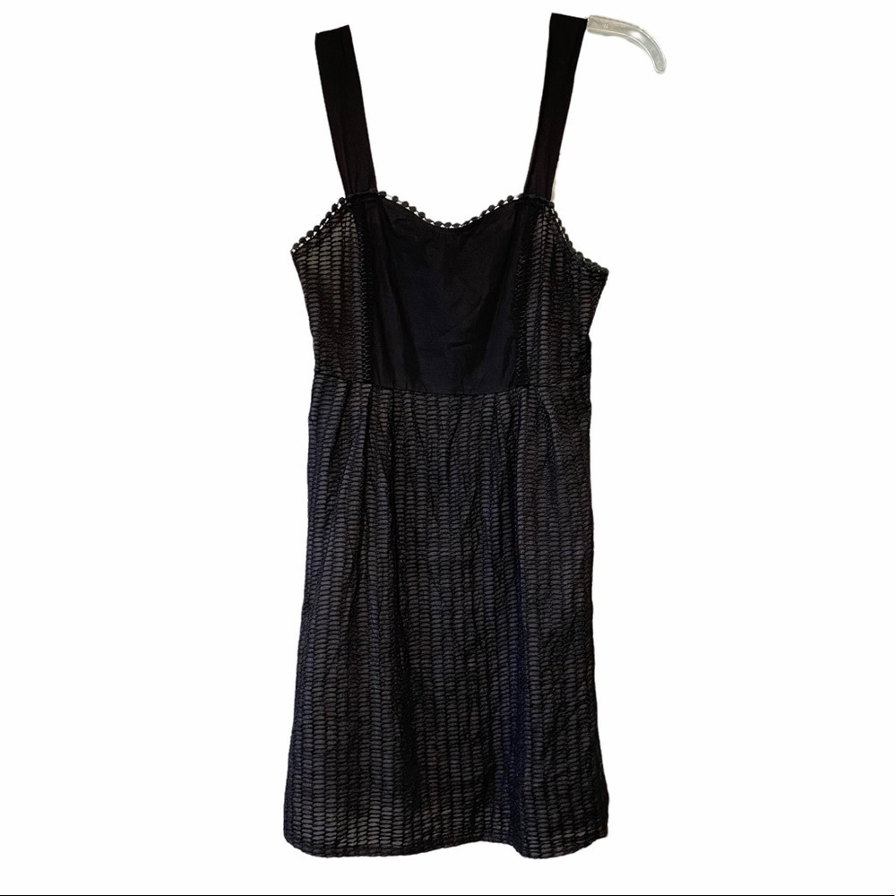 TCEC Baby Doll Black Textured Dress Sz Small